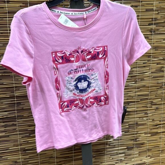 Juicy Couture Logo-Print Crewneck T-Shirt Size L - Picture 2 of 3